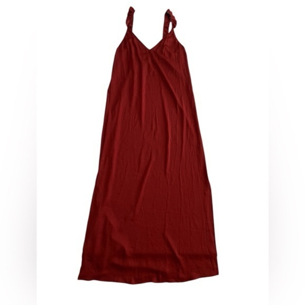 Express silky Red Maxi Dress with side slits